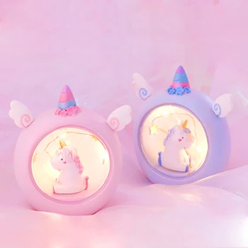

Novelty LED Night Light Cartoon Unicorn Desk Lamp Children's Gift Starry Angel Table Lightings Night Lamp
