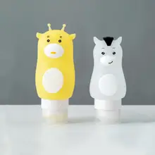 Мультяшная портативная силиконовая бутылка для дозировки Путешествия косметическая Сжимать Пресс бутылка, Упаковочная бутылка лосьон шампунь контейнер для ванной