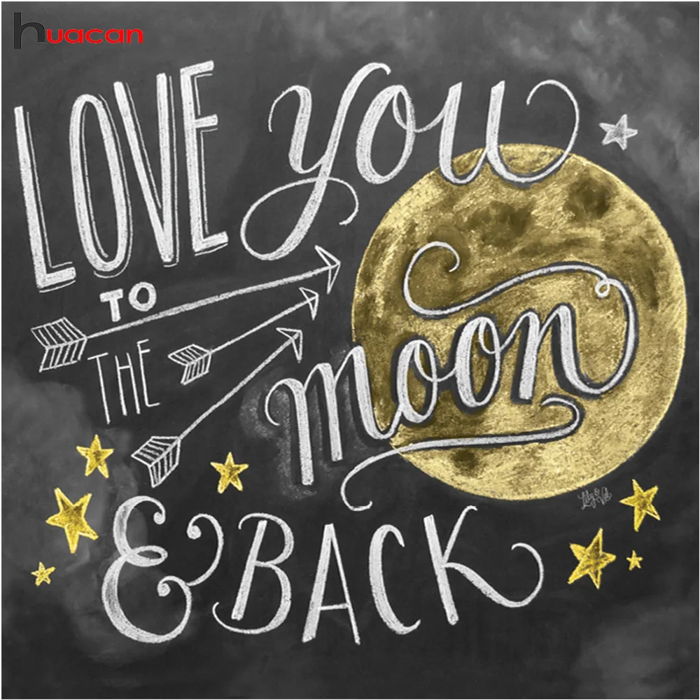 

HUACAN Diamond Mosaic Cartoon Diamond Embroidery Blackboard Drawing Diamond Painting Full Square Picture Rhinestones Home Decor