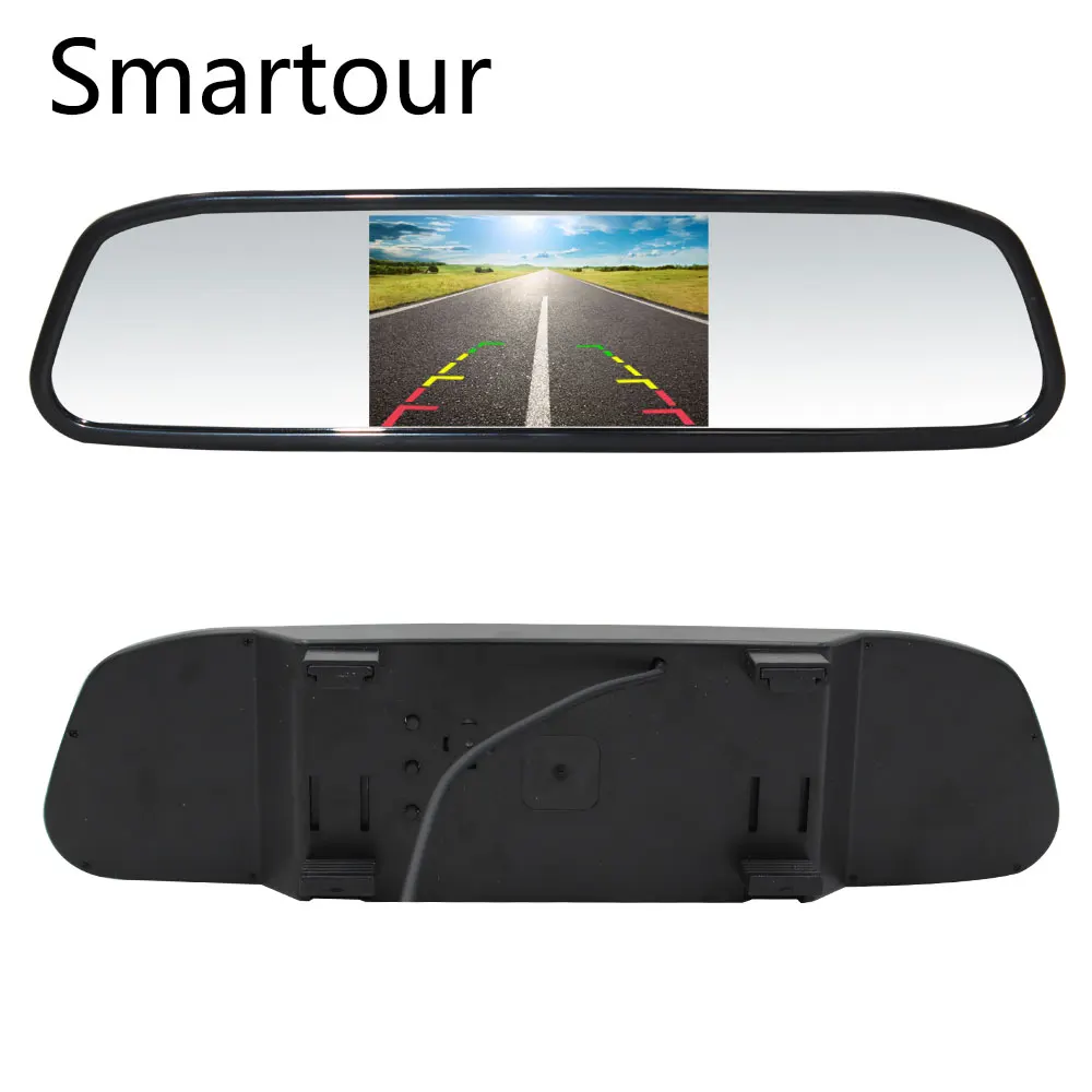 Smartour  Car reversing camera plug with LED lights waterproof rear view parking image  rearview mirror system 