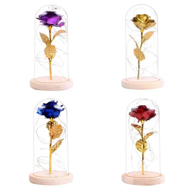

20LED Beauty Rose and Beast Battery Powered Red Flower String Light Desk Lamp Romantic Valentine's Day Birthday Gift Decoration
