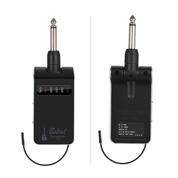 

Belcat T3R3 UHF Electric Guitar Transmitter Receiver Rechargeable Guitar Wireless System4 Channels Max. 100M Transmission Range