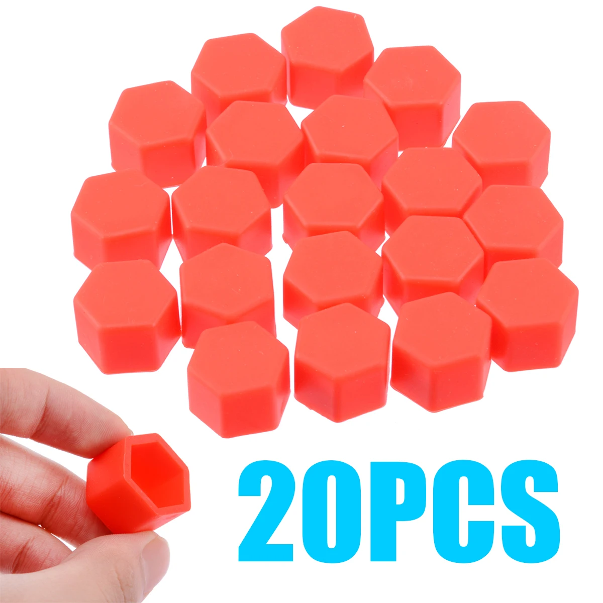 

Mayitr 20Pcs/set 19mm Red Car Wheel Lug Bolt Nut Cap Universal Valve Stem Cover Silicone Hexagonal Protector Hot Sale