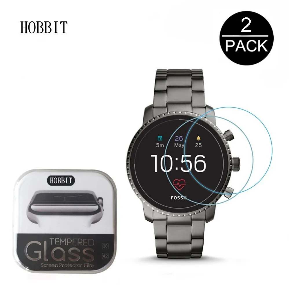 2Pack 0.3mm 2.5D Clear Tempered Glass Screen Protector For Fossil Q Explorist HR Gen 4 Smartwatch Screen Guard Protective Film