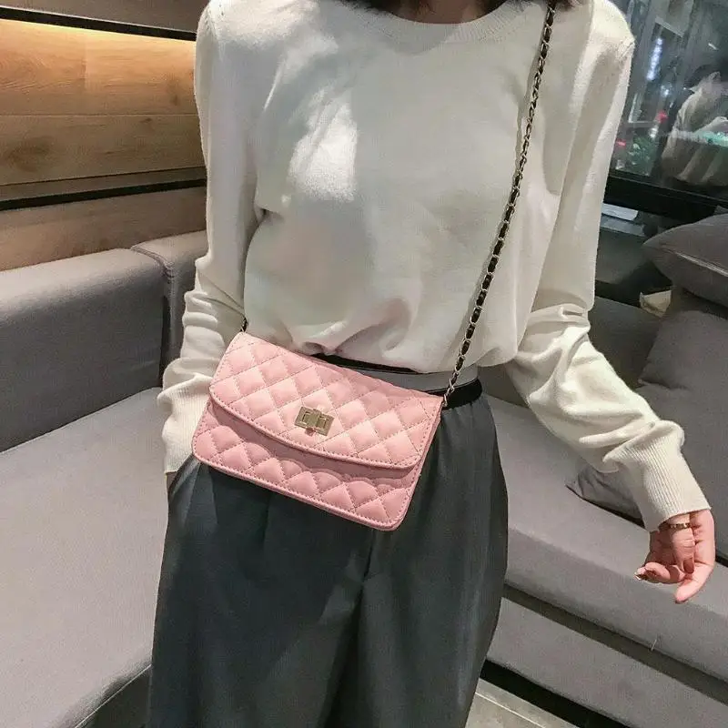 

Fashion Plaid Print Chain Sling Bag for Women PU Leather Ladies Shoulder Satchel Bags handbags Flap Handbag Bolsa Feminina