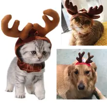 2019 chapeau de noël pour animaux de compagnie chien chat noël chapeaux de noël wapiti renne bois bandeau chapeau vêtements nouveau(China)