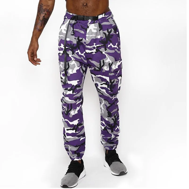 Mens Camouflage Cargo Sweatpants Causal Loose Plus Size Joggers Pants Men with Belt Tactical Military Trousers Battle Fatigues