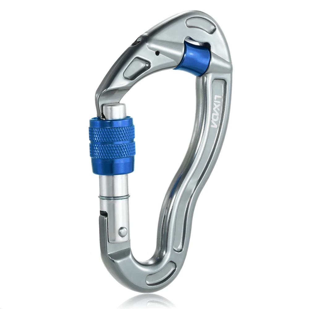 

Lixada 25KN Snag Free Carabiner D Shape Carabiner Quick Clip Equipment Screw Lock Camping Rock Climbing Traveling Hammock Key