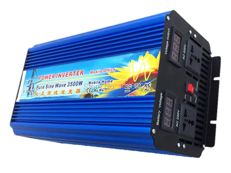 

dual digital display pure sine wave power inverter 3500W DC48V TO AC220V peak power 7000W for solar system