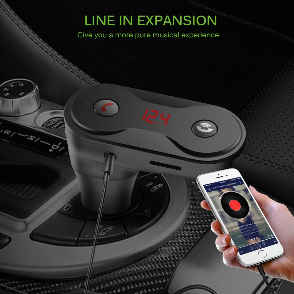 Автомобильный MP3 плеер fm передатчик с USB Автомобильное зарядное устройство