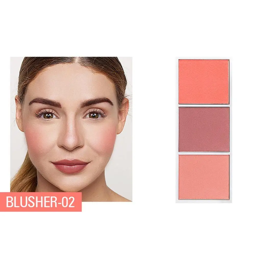 

3 Colors Repair Powder High-Gloss Shadow Plastic China Blush Facial Makeup Plate Multicolor
