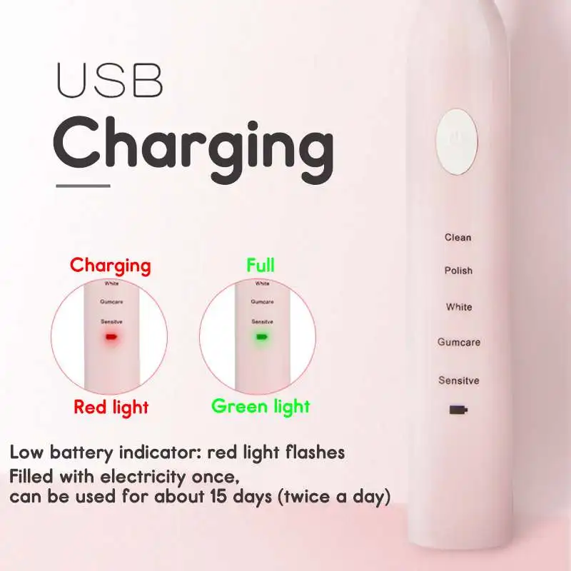 Rechargeable Sonics Electric Toothbrush Timing Ultrasonic Whitening Teeth Vibrator Wireless Oral Hygiene 4pcs Soft Brush Heads Rechargeable Sonics Electric Toothbrush Timing Ultrasonic Whitening Teeth Vibrator Wireless Oral Hygiene 4pcs Soft Brush Heads