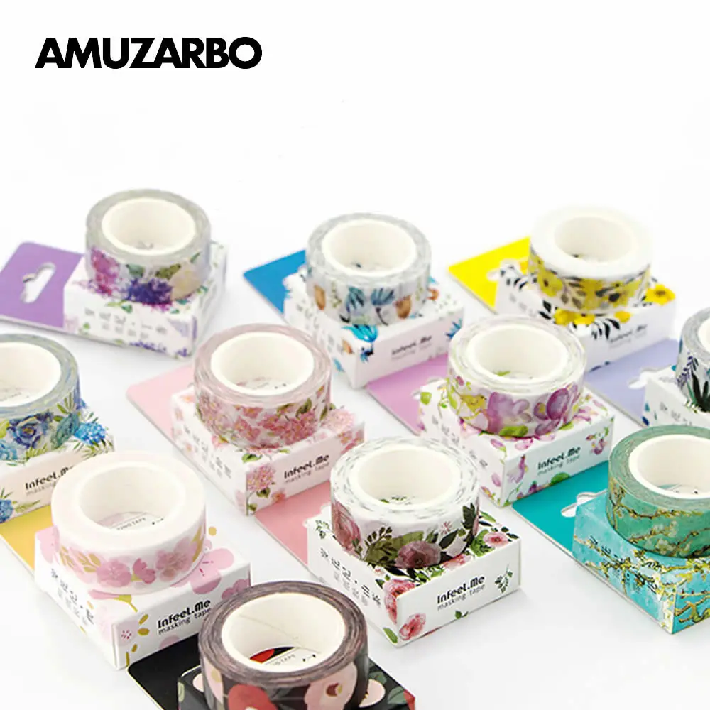 

Masking Washi Tape Cute Kawaii Plants Flowers Japanese Decorative Adhesive Diy Scrapbooking Sticker Label Paper Decora Tape
