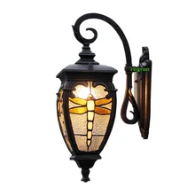 Персия деревенский садовый светильник Стрекоза Витраж на террасе открытый настенный светильник балкон водонепроницаемый уличный ландшафтный светильник ing