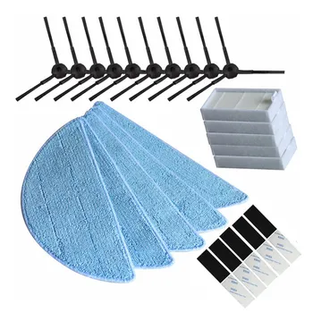 

10x side Brush+5x hepa Filter+5xMop Cloth+5xmagic paste accessories for ilife v5s ilife v5 pro x5 V5 V3 V50 vacuum cleaner par