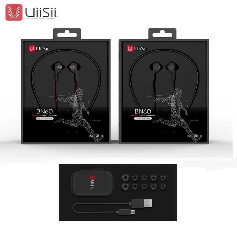 UiiSii BN60 Беспроводной Bluetooth гарнитура двойной динамическими наушниками вкладышами