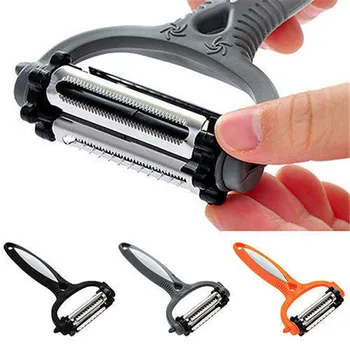 

Stainless Steel Rotary Potato Peeler Zester Vegetable Fruit Cutter Kitchen 3 Blade