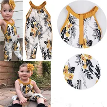 Pudoco Детский комбинезон для новорожденных девочек; платье без рукавов с цветочным рисунком, одежда, боди, комбинезон