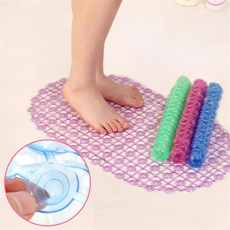 

1pc PVC Bathroom Mat with Suction Cup Non-Slip Bathroom shower mat For Toilet bath shower room Decor 4 colors optional Dropship