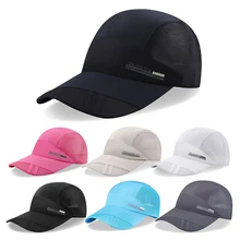 Новые кроссовки Кепки для Для женщин Для мужчин быстросохнущая сетчатая спортивная крышка Регулируемая солнцезащитная Кепка Хип-хоп шляпа Открытый тренировки защиты от солнца Кепки s