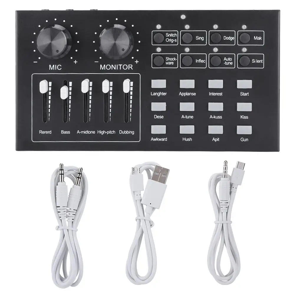 

External Audio Sound Card Singing Microphone Live Broadcast for Mobile Phone Computer PC