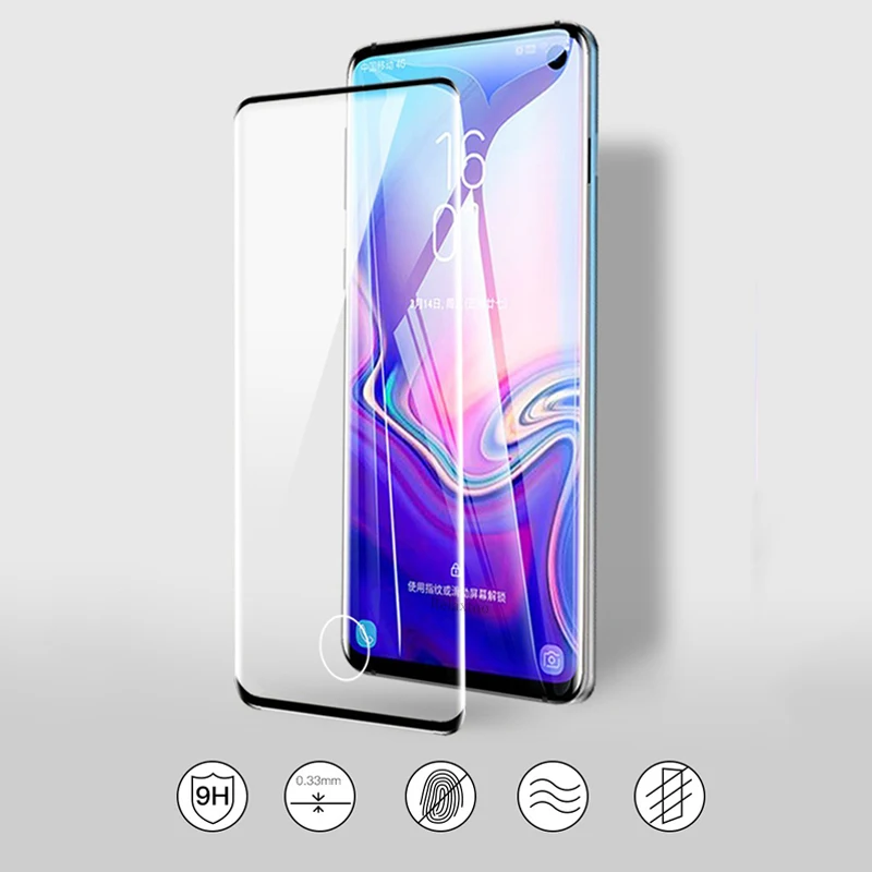 3D защитное стекло с закругленными краями для Samsung Galaxy s10 plus объективом камеры