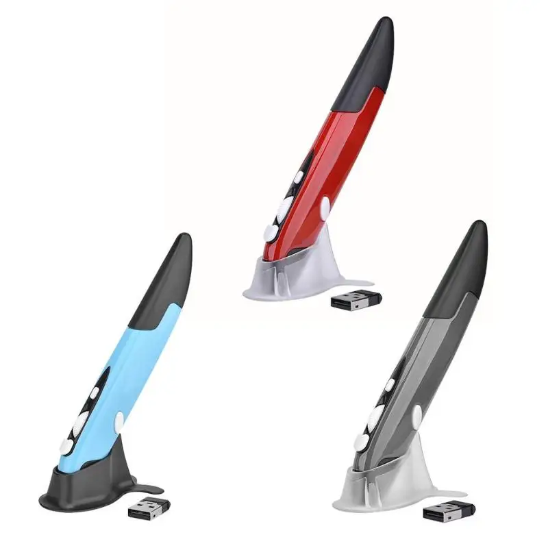 

Wireless 2.4GHz USB Optical Pen Mouse Adjustable 1600DPI 4 Keys Mice for PC