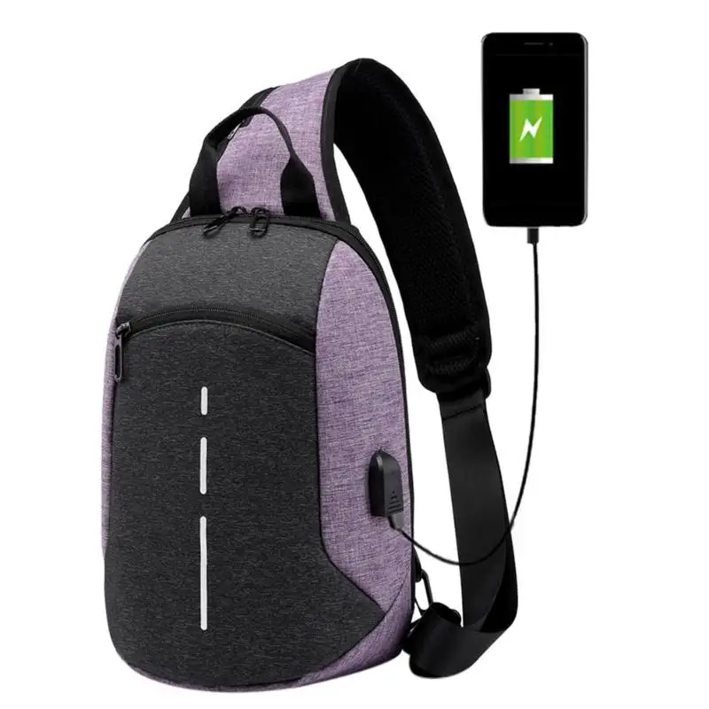 

USB Charging Chest Pack Business Crossbody Messenger Bag 2019 New Women Men Large Capacity Shoulder Chest Bags Bolsas Mochila
