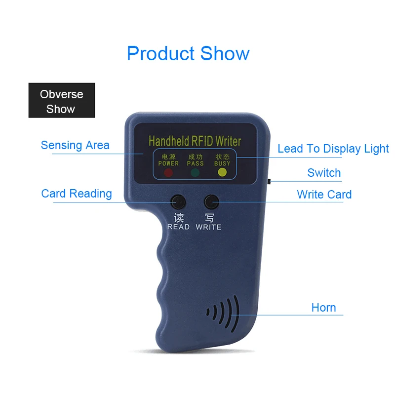 

Handheld 125KHz ID Card Copier Duplicador Key Programmer Reader Match Writable EM4305 ID Keyfobs Tags Cards RFID Card Reader