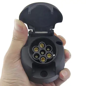 

EU Plug 7 Hole Outlet Power Cord Harness Socket Motorbike Taillight Signal Round RV Trailer Blade Connector Socket