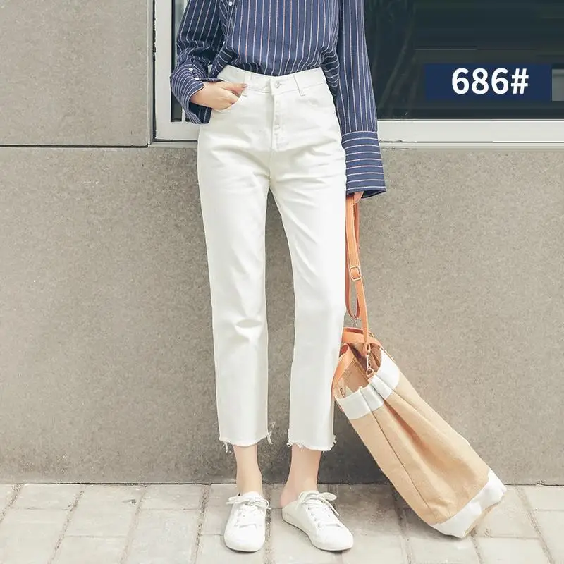 Высокая Талия Свободные Roupa calca Mujer Spodnie Damskie Jeansy Femme рваные штаны бойфренда зимние