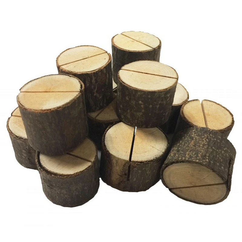 

12 PCS New Wooden Wedding Party Table Number Stand Place Name Memo Card Holder(Wood Holder)