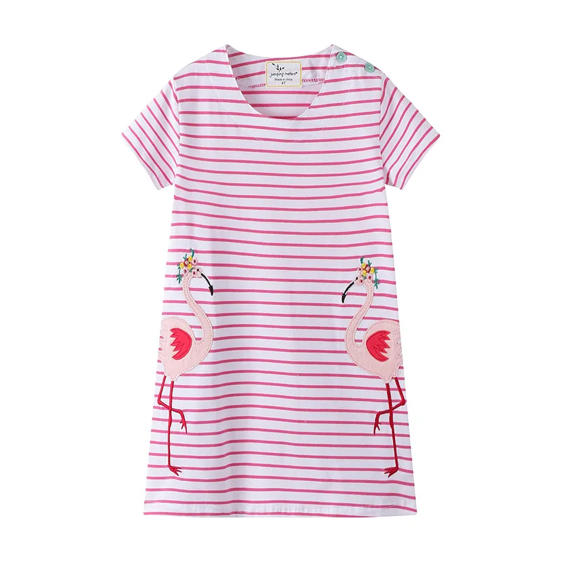 

Girls dress 2019 Spring And Autumn dress European And American Girls Knitted Cotton stripe dresses Kids clothes 2 to 7 years