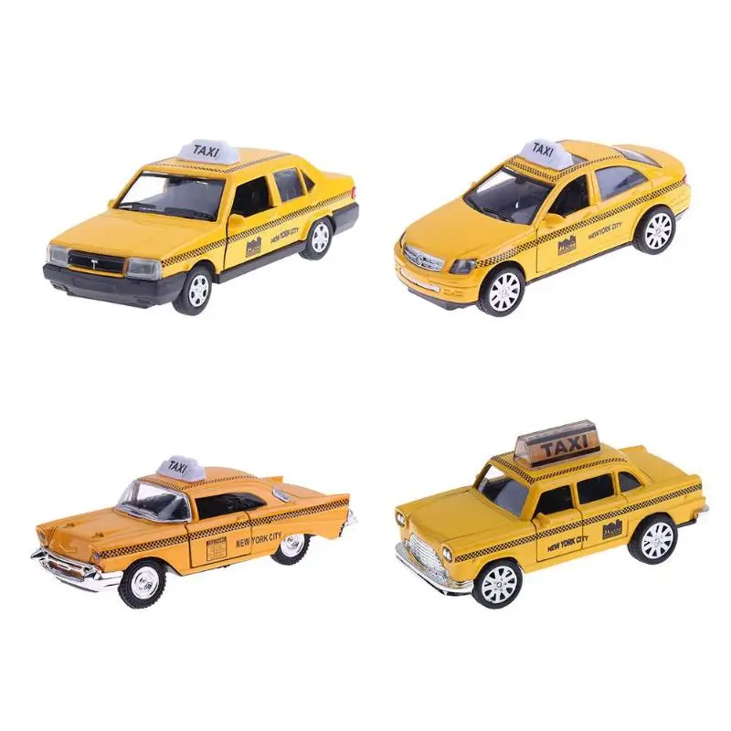 

4 Types 1:32 Mini Alloy Taxi Car Toy Model Car Toys for Kids Children Montessori Educational Learning Development Gift