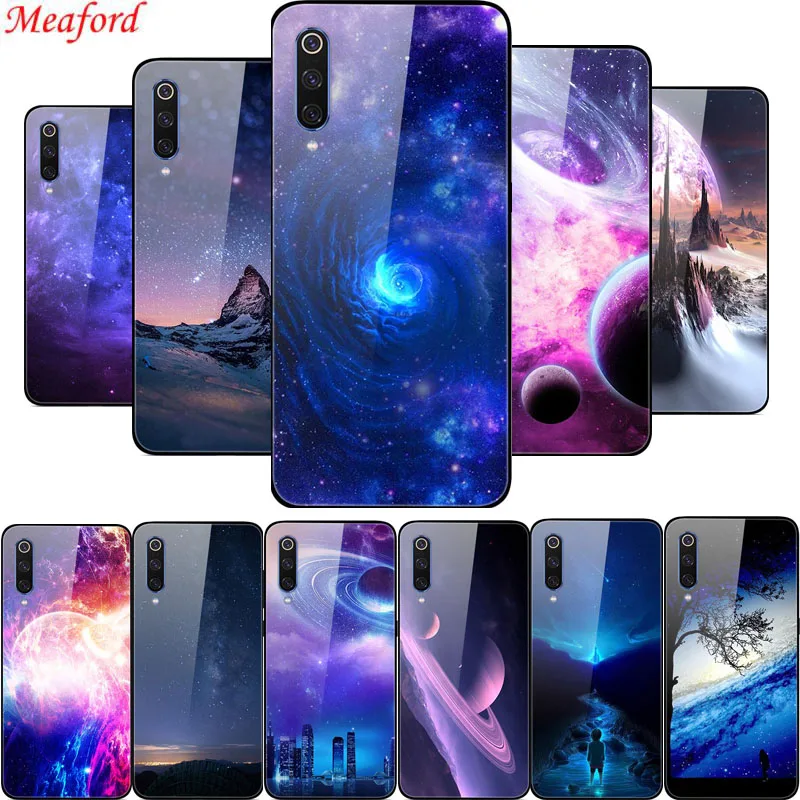 

Popular Case For Xiaomi Mi 9 Case 6.39" Mi9 Coque Luxury Glass Hard Back Cover For Xiaomi Mi 9 Case Soft TPU Frame Fashion Funda