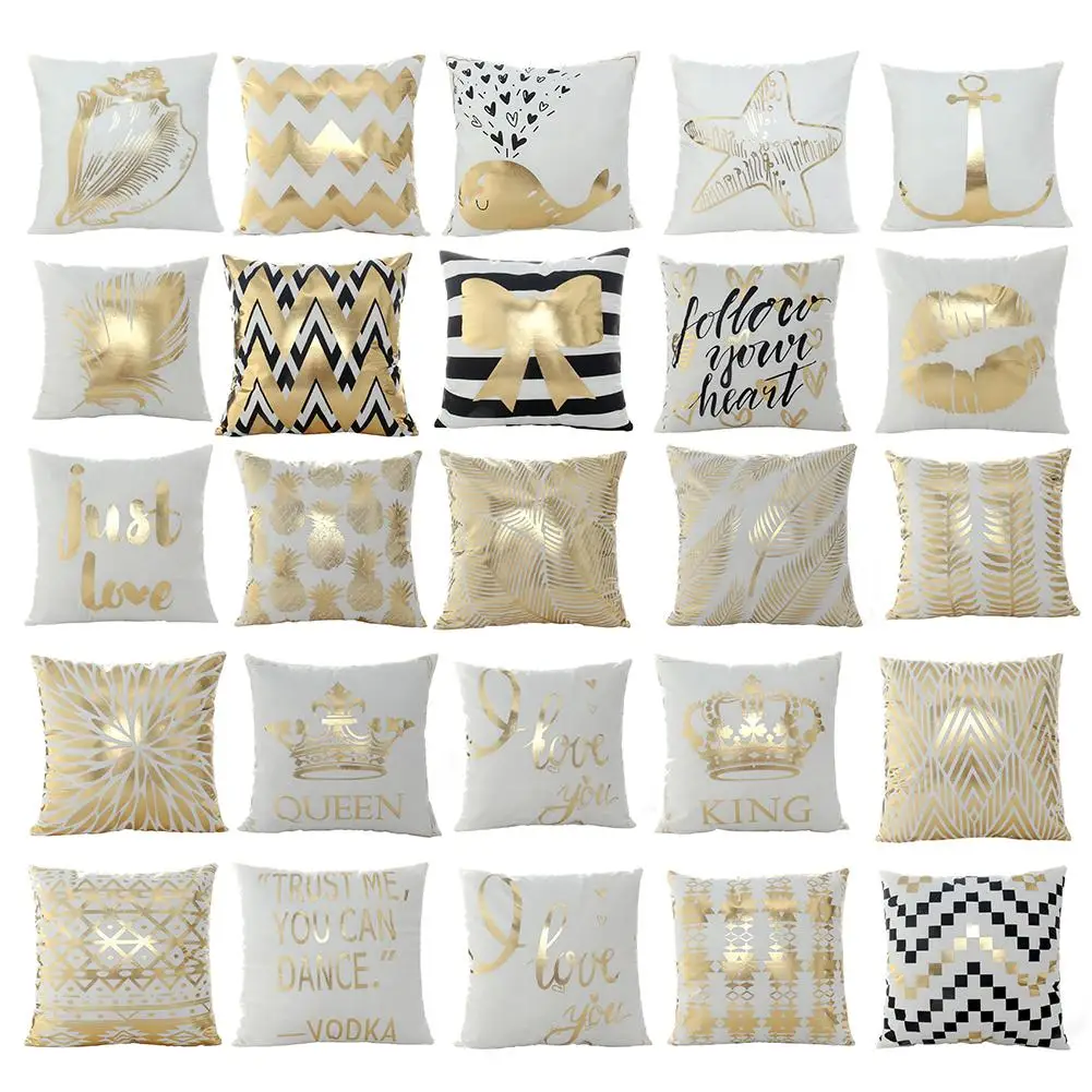 

Hot sell Gilding Love Heart Pineapple Print Pillow Cushion Cover Case Car Home Decor