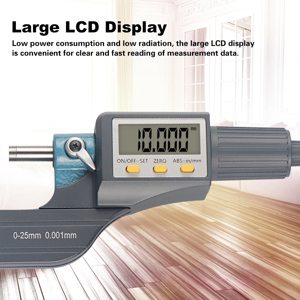 

High Precision Resolution Electronic Outside Micrometer Micro Caliper with LCD Digital Display Screen Micrometers Measuring Tool