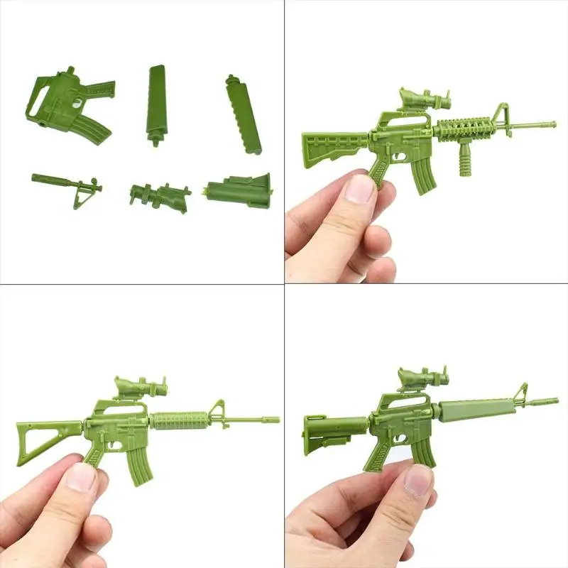 

Submachine Gun Machine Gun Capsule Toys 1PC Mini Army Green DIY Assembled Toy 2019 New Year Christmas Gift For Children Kids