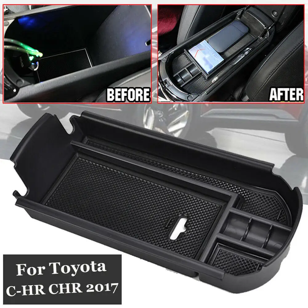 

1PC Central Armrest Box Storage Box For Toyota C-HR CHR 2019 Central Console Storage Box Tray Armrest Container