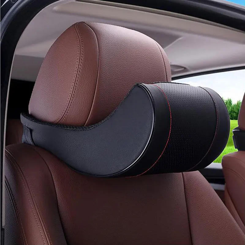 1PCS PU Leather Auto Car Memory Foam 2 Leather Car Auto Memory Foam Pillow