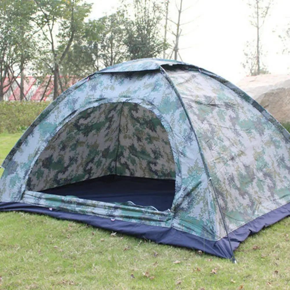 

2 Person Camouflage Tent Outdoor Rain Proof Camping Tent Ultraviolet Protection Ventilation Window Mesh Easy Setup