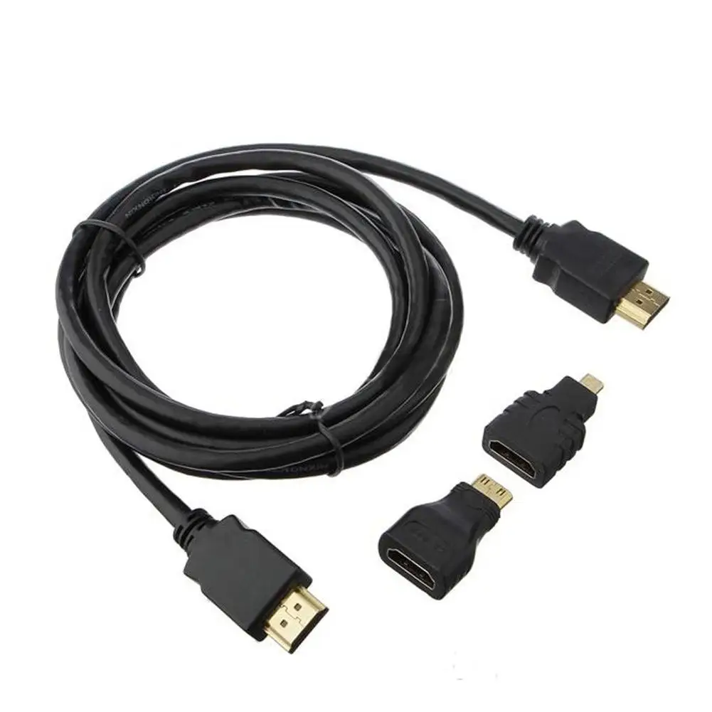 Новое поступление 3 в 1 HD Высокоскоростной HDMI к кабель + микро-адаптер мини адаптер