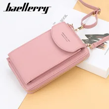 Baellerry-cartera de marca para mujer, cartera para teléfono móvil, tarjeta grande, bolso de mano, bandolera de hombro, 2021