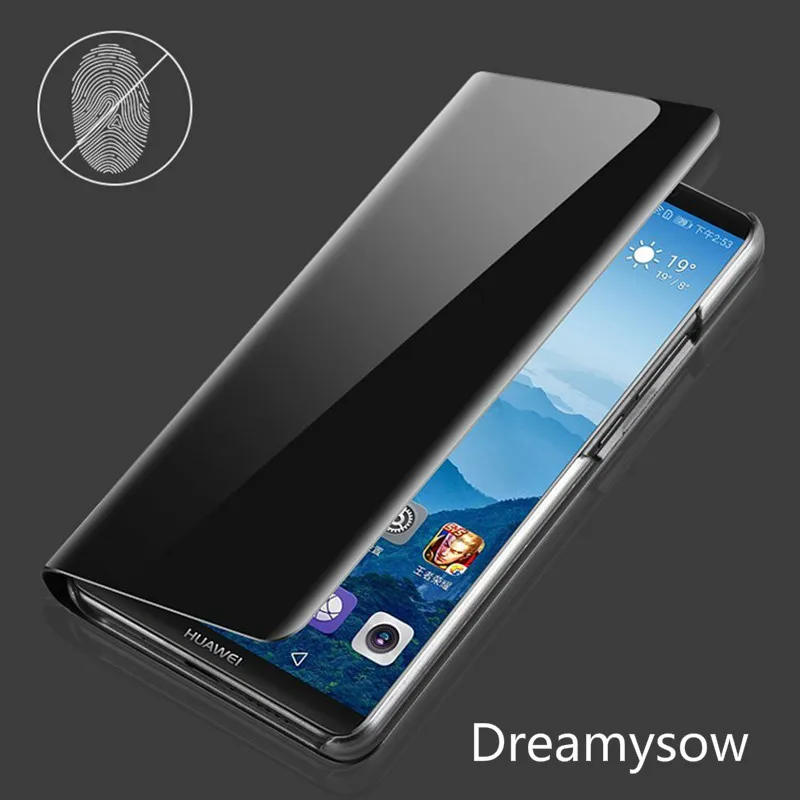 

Filp Case With Holder Smart Mirror View Window Cover For Honor 8X Max Case For Huawei Honor 10 8 9 Lite 9i 9A V10 Honor Note10