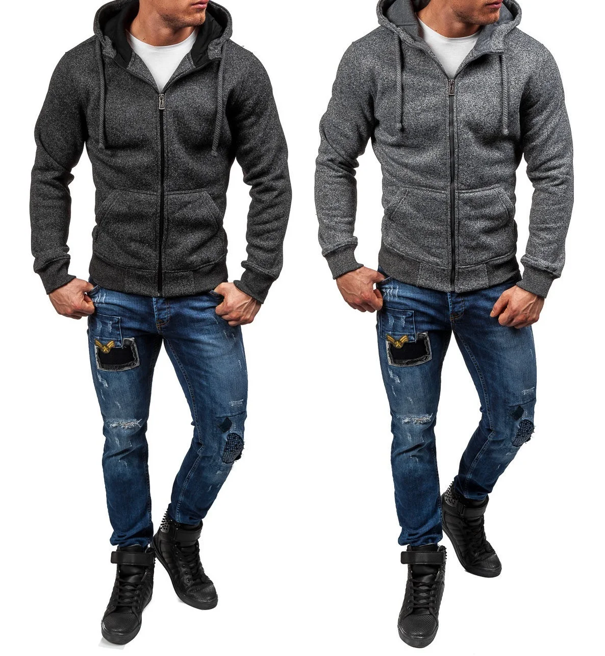 

Man Catch Down Cardigan Round Neck Loose Coat hoodie men hooded zipper men's casual sweatshirt Free shipping