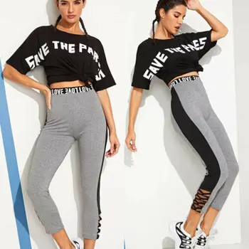 

Women Ladies Solid Skinny Office-Style Work Formal Casual Stretch Slim Pants Print Legging Sports Pants
