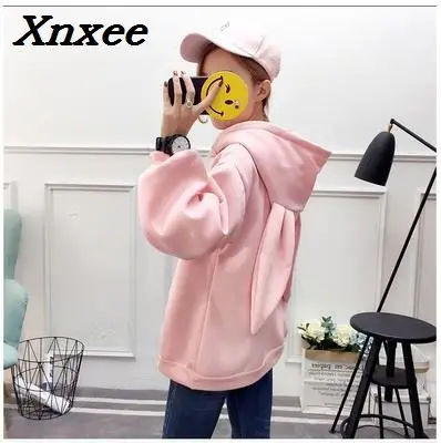 

Women hoodies sweatshirt pullover hooded hoody rabbit ears embroidery casual loose plus size sweatshirts long sleeve tracksuit