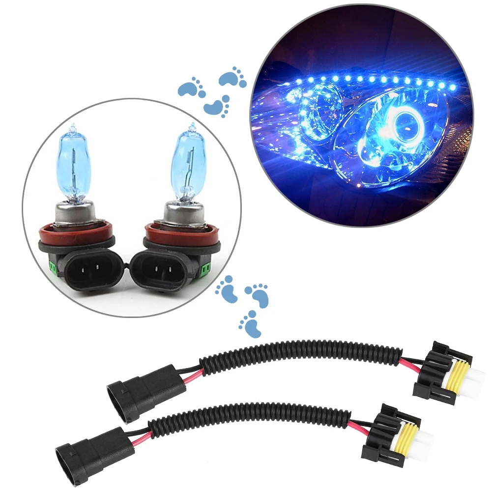 

1 Pair Conversion Connector Wiring For H11 H8 Headlight Fog Light Harness Socket Conversion Wiring Harness Plug Cable Socket