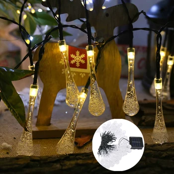 

Solar String Light 20/100 LED Waterproof Water Drop String Fairy Light Outdoor Garden Christmas Party Decoration Solar Lights