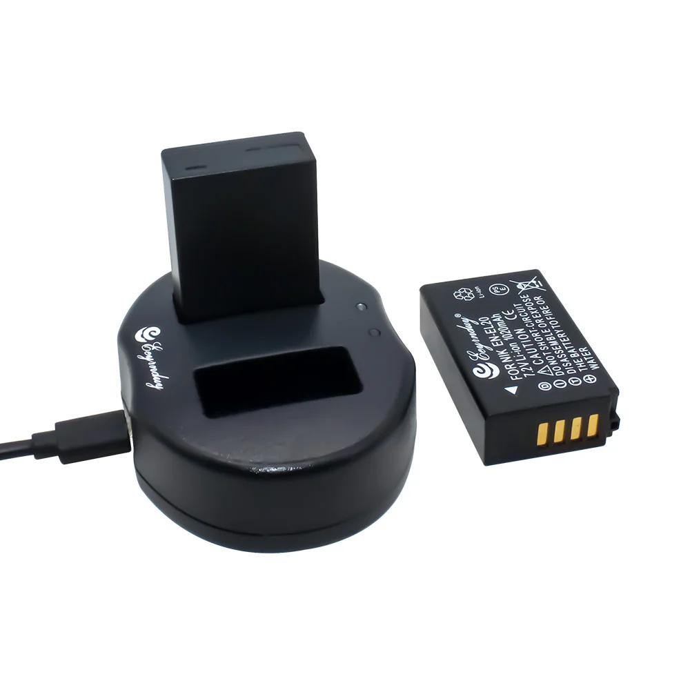 Литий-ионный Батарея(2 шт)+ USB двойной Зарядное устройство для Nikon 1 J2, J3, Coolpix A цифровых камер